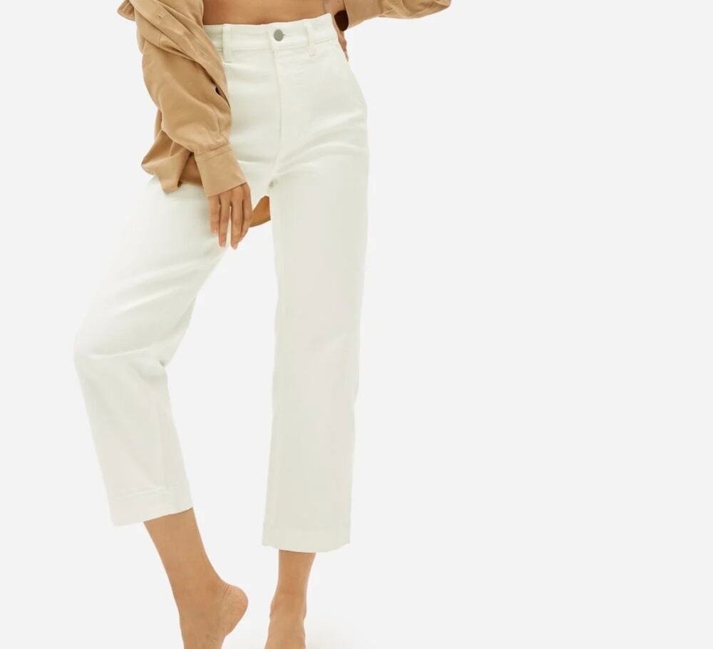 Everlane Cropped Beige Straight Leg Pant Size 10